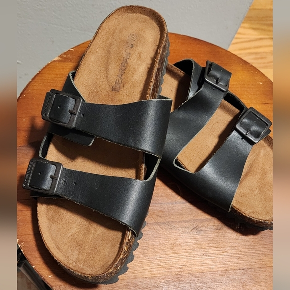 BearPaw Shoes - Black Leather Sandals